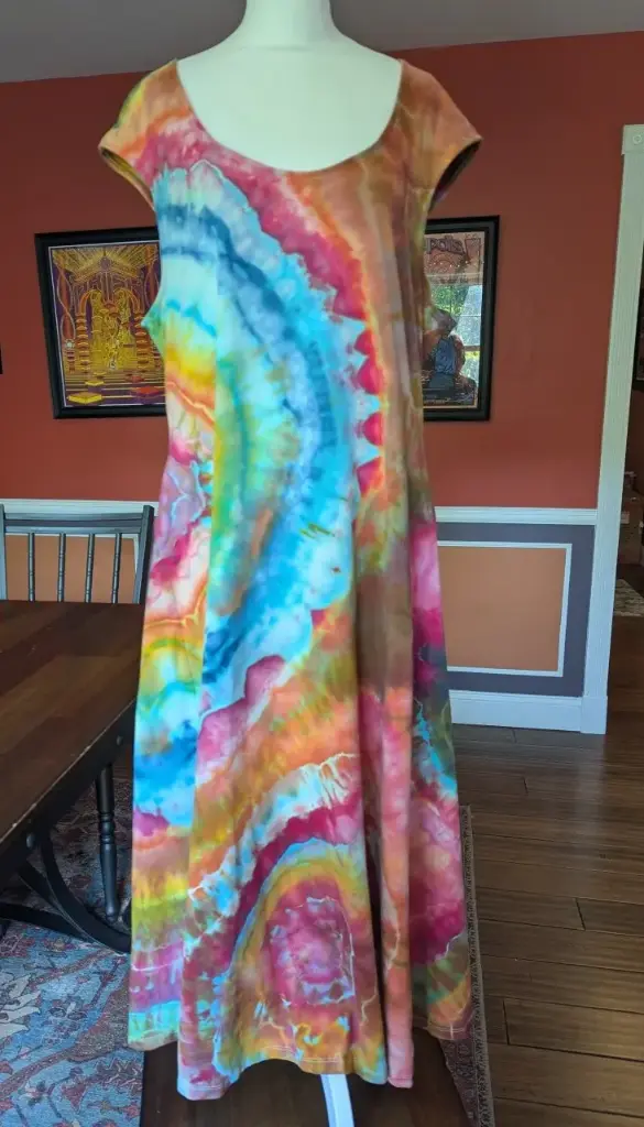 Rainbow Calcite Flare Midi Dress 