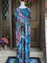Merlot Waters Maxi Dress with Pockets  