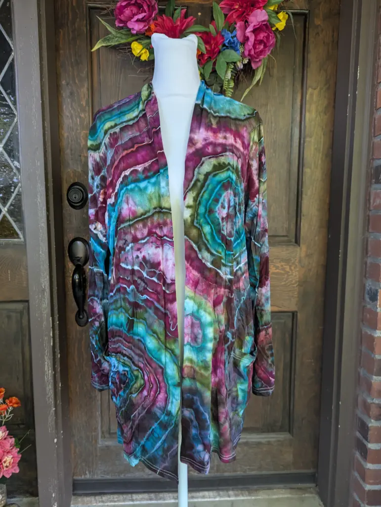 Wine and Waves Duster Jacket  with pockets 