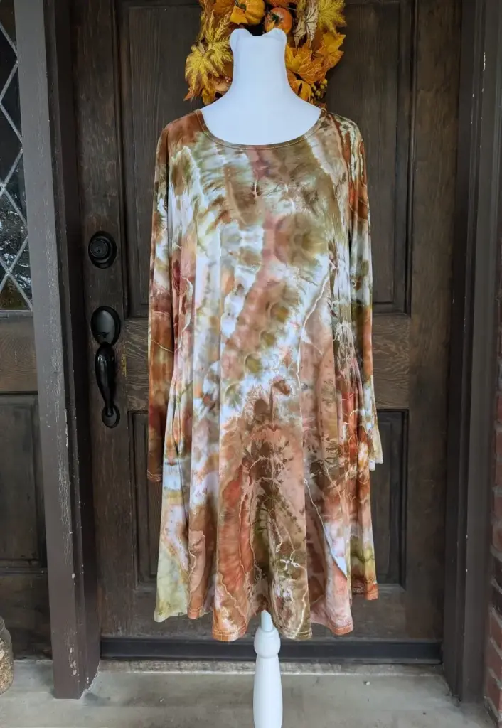 Earthy Agate Long sleeve dress with pockets 