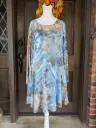 Snowy Skies Long sleeve dress with pockets 