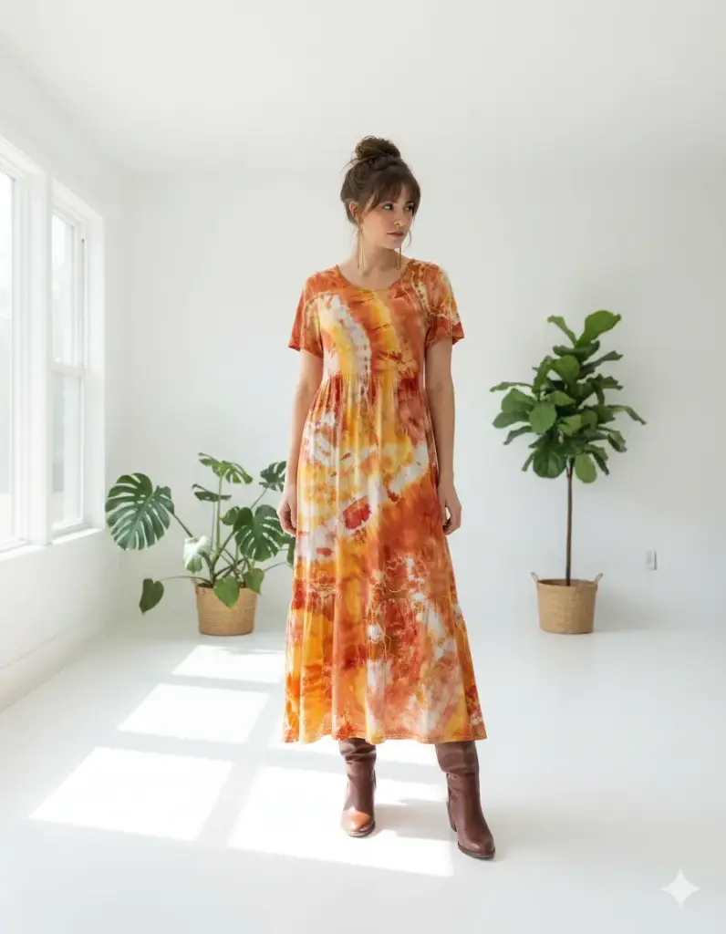Citrus Squeeze Maxi Dress with Pockets 