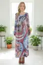 Strawberry Skies Long Sleeve POCKET Maxi Dress  