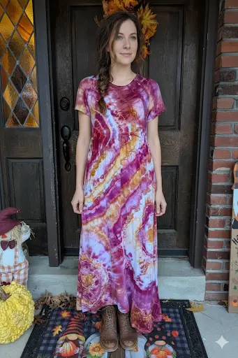 Crimson and Clay Maxi Dress with Pockets 