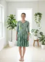 Seafoam Tide Big Kids Bamboo Twirl Dress with shorts