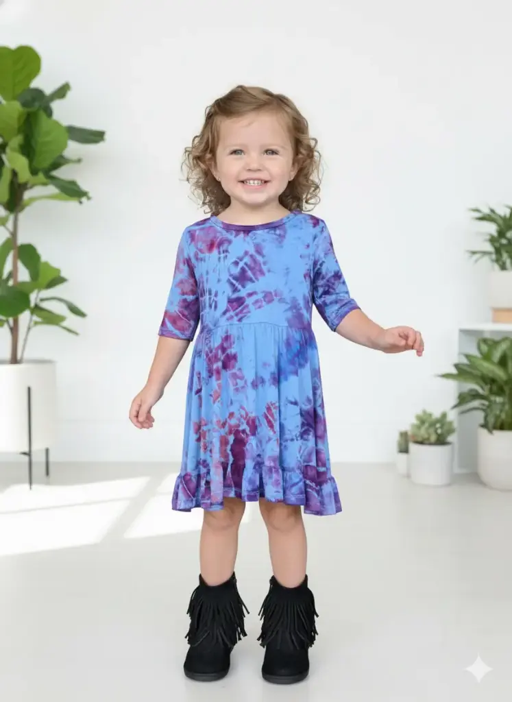Wild Iris Toddler  Bamboo Twirl Dress with shorts