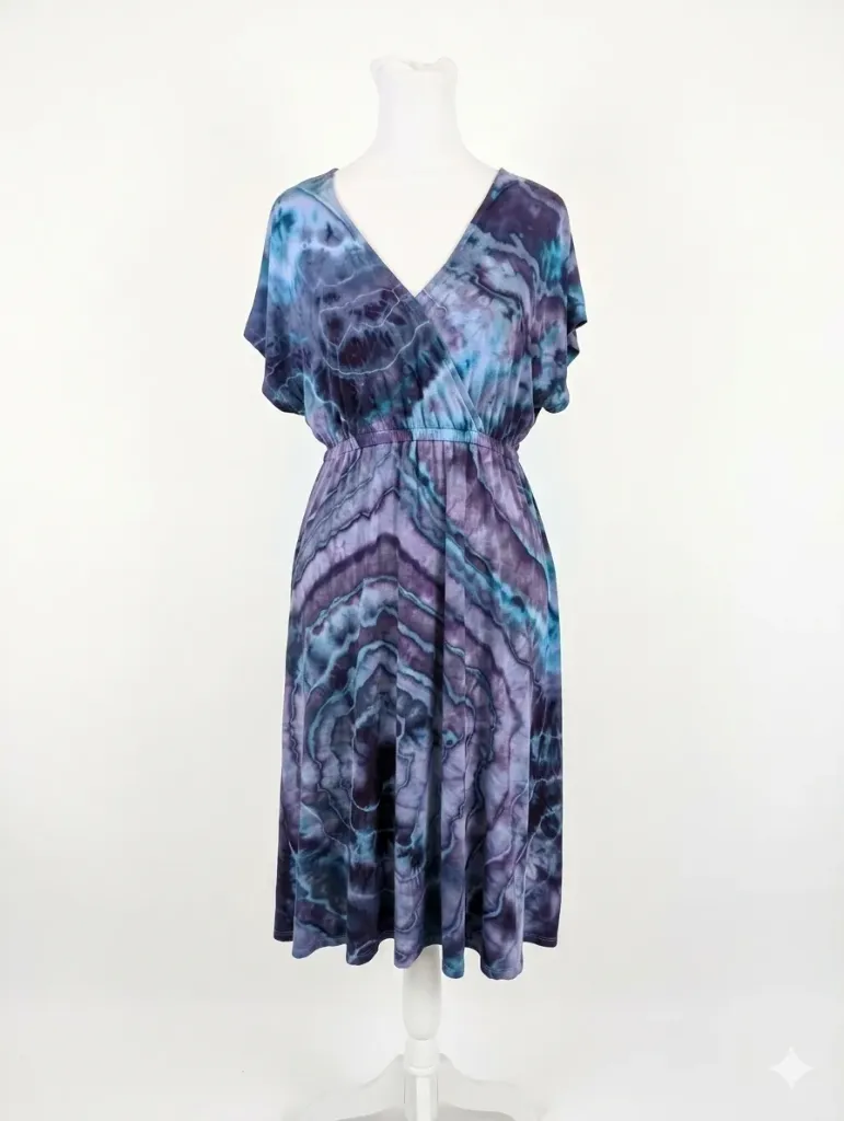 Moonlight Marble V-Neck Swing Dress