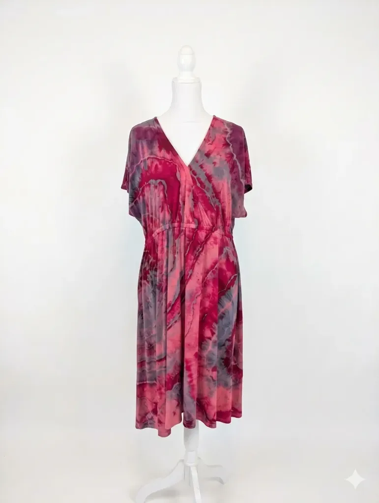 Wild Orchid V-Neck Swing Dress