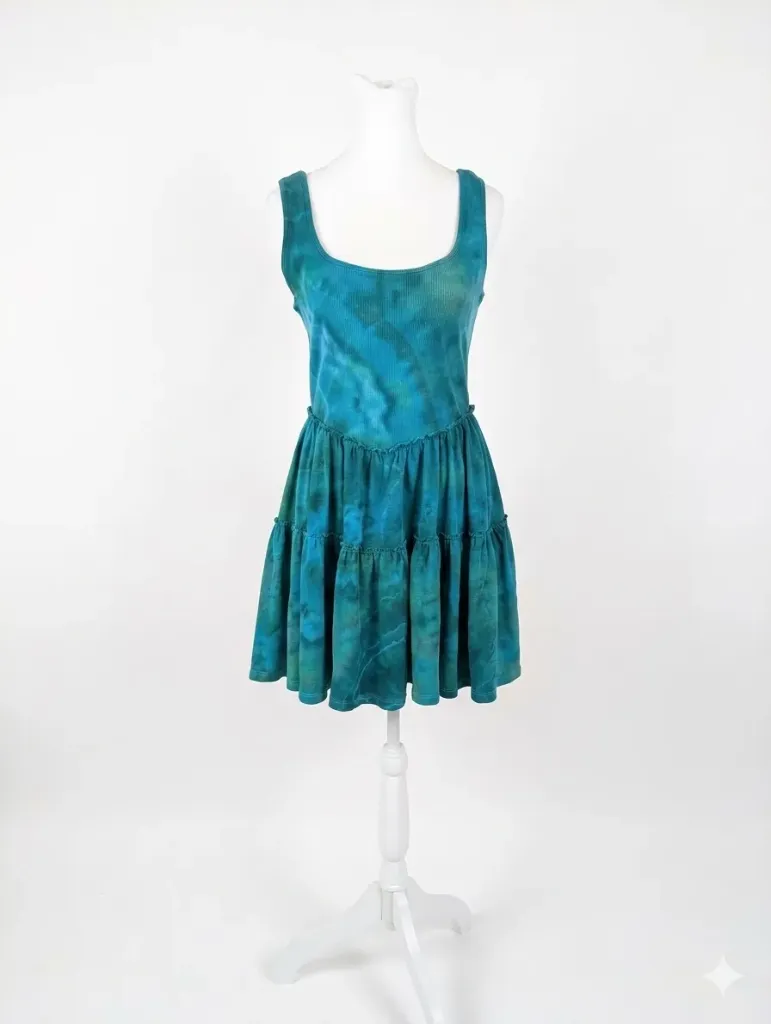 Caribbean Waters  Cotton Mini Dress