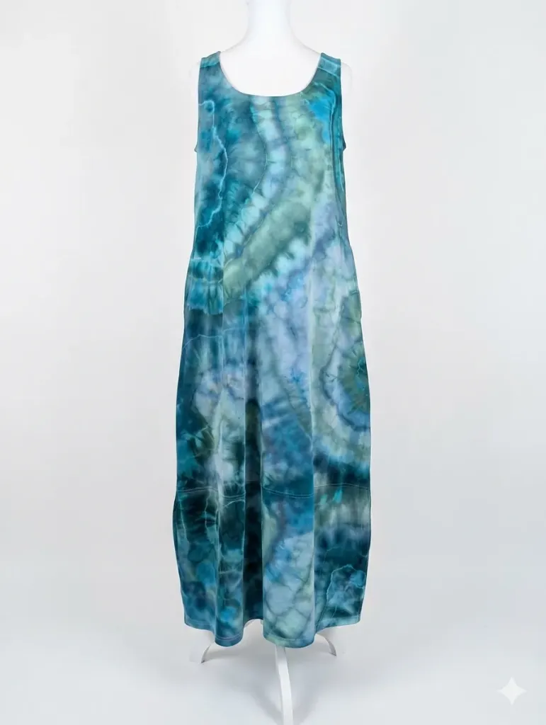 Jaded Waters Tank Dress with Pockets