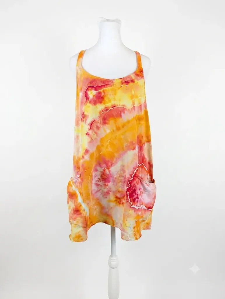 Zesty Tangalo Romper Dress with pockets and shorts