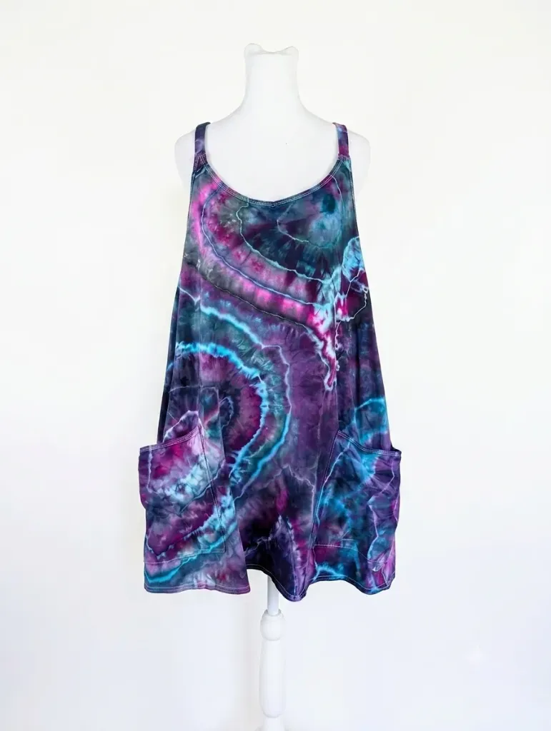 Cosmic Mermaid Romper Dress with pockets and shorts