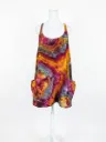 Earthy Rainbow Romper Dress with pockets and shorts