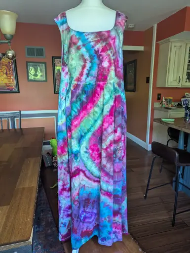Wine and Waves Midi Ballet Dress with Pockets 