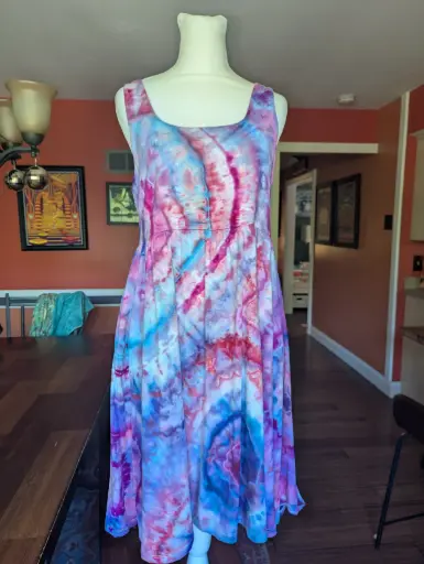 Hydrangea Fields Tank Dress with Pockets   