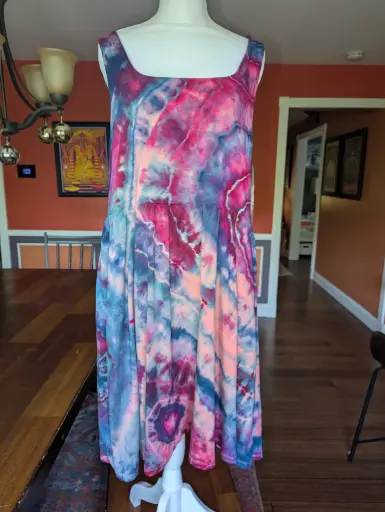 Raspberry Skies Tank Dress with Pockets   