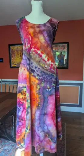 Sunset Geode  Flare Midi Dress 