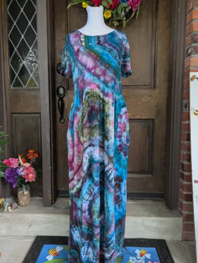 Merlot Waters Maxi Dress with Pockets  