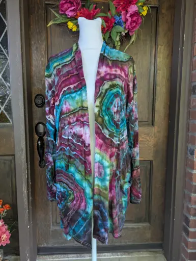 Wine and Waves Duster Jacket  with pockets 