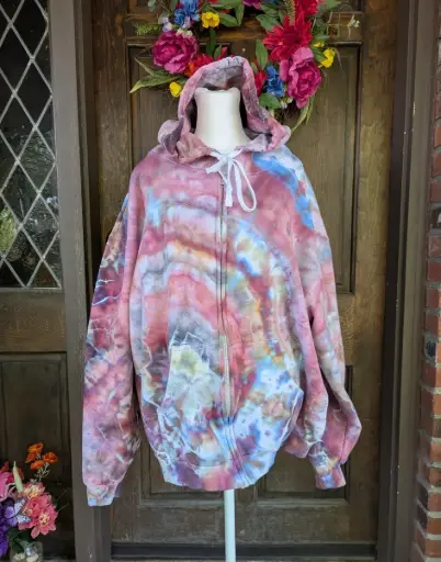 Strawberry Skies Cotton Zip-Up Hoodie