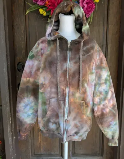 Woodland Ember Cotton Blend  Zip-Up Hoodie  