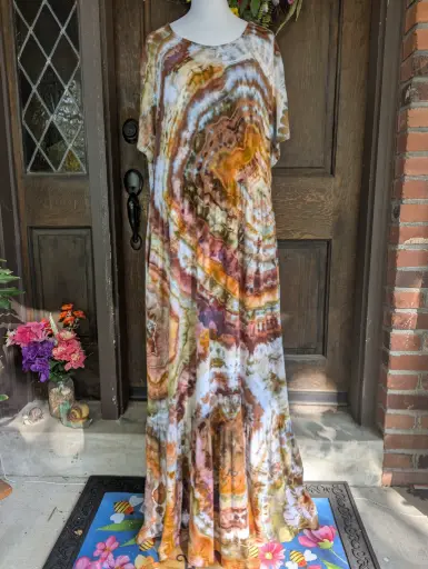 Autumn Agate Tiered Maxi Dress with Pockets  