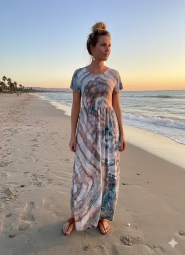 Sand and Sea Maxi Dress with Pockets  