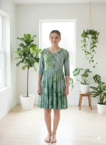 Seafoam Tide Bamboo Twirl Dress with shorts 